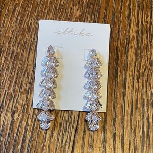 Ettika Silver Cascading Crystal Earrings